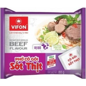 VIFON Instantní Rýžové Nudle S Příchutí Hovězí 80g
