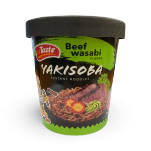 INTASTE Instantní Nudle Yakisoba S Příchutí Beef Wasabi 77g