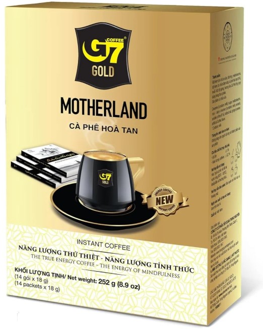 detail TRUNG NGUYEN Instantní Káva G7 Gold Motherland 252g